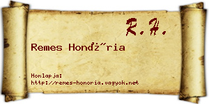 Remes Honória névjegykártya